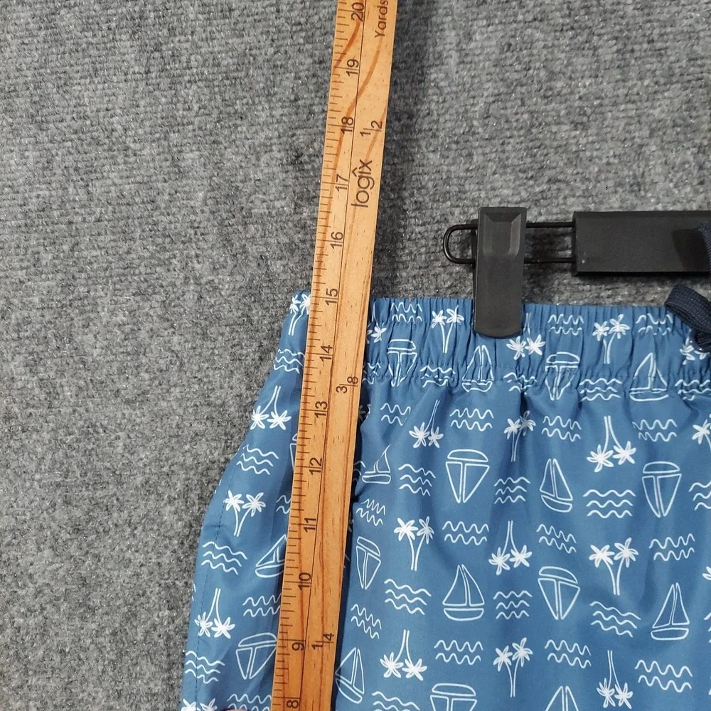 Sperry Swim Trunks Mens XL Blue Sailboat Print Lined UPF‎ 50 Shorts Nautical